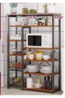 خزانة مطبخ بهيكل معدني و رفوف خشبية و سلتين جانبيتين ( موديل رقم 9)